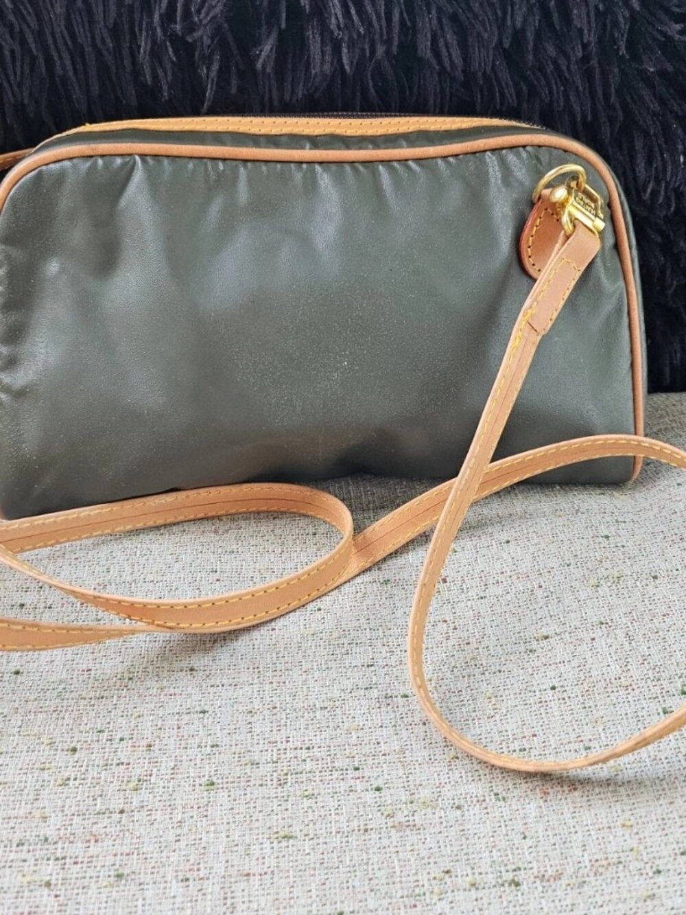 Hunting World Women Purse Crossbody Bag Green/Tan Leather Made in Italy - Picture 3 of 12